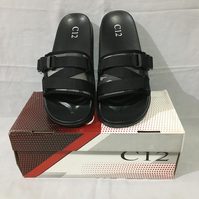Sandal slide pria C12 CCA 129 HITAM