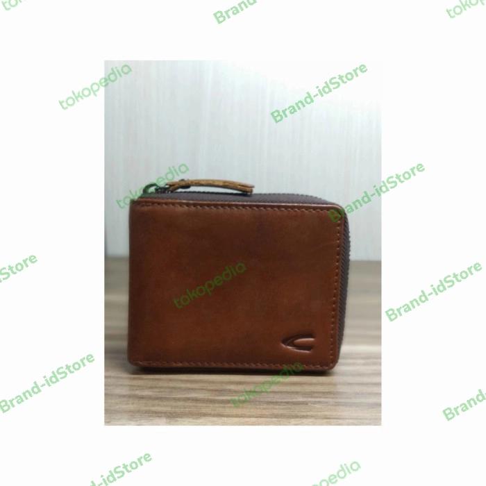 DOMPET PRIA ORIGINAL CAMEL ACTIVE KULIT ASLI MODEL ZIPPER WARNA BROWN