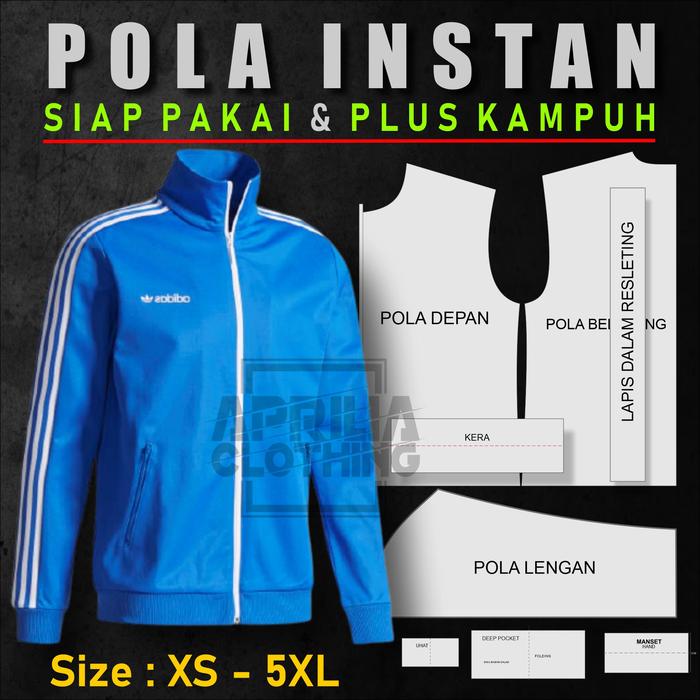 POLA INSTAN JAKET ADIDAS MENGGUNAKAN KERTAS DUPLEX 250gr