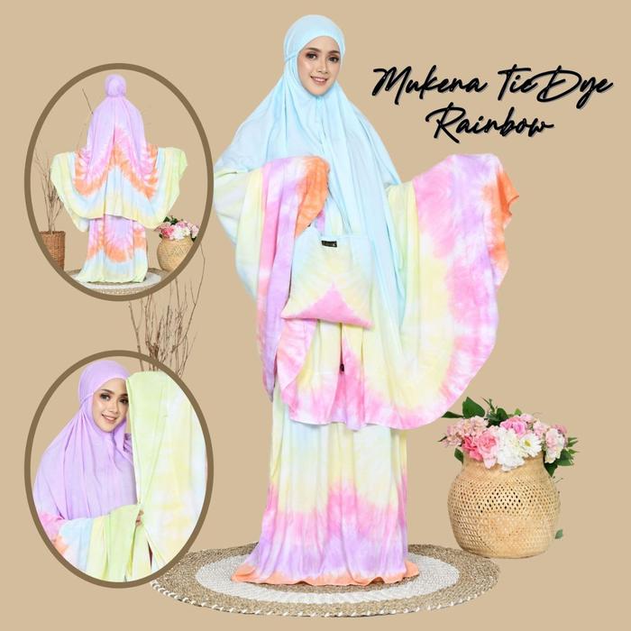Mukena Bali Motif Rainbow /mukena bali/mukena dewasa/mekena rayon