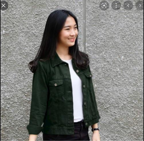 Jaket Jeans Hijau Natalie