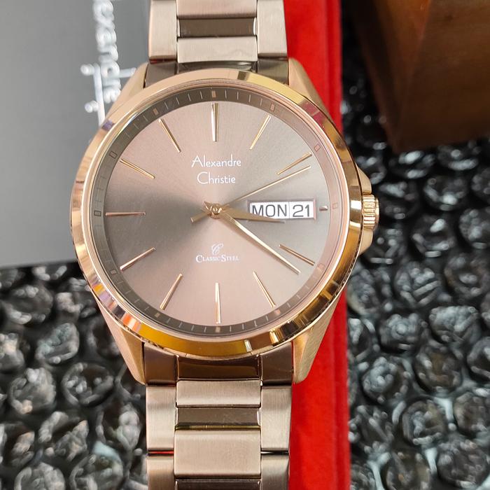 Jam Pria Original Alexandre Christie AC 8592 ME All Stainless