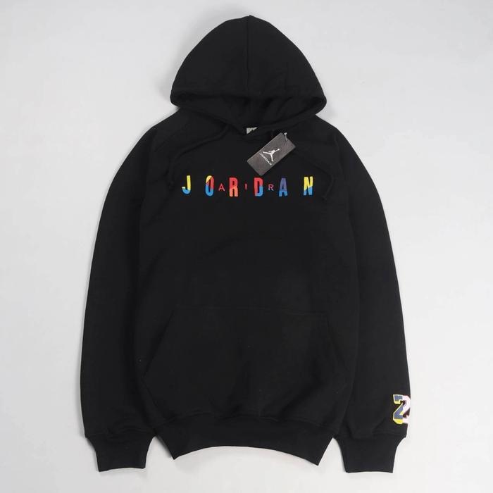 SWEATER HOODIE AIR JORDAN RAINBOW PREMIUM BLACK