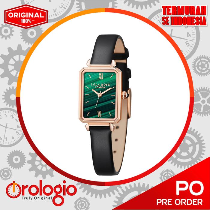 Lola Rose Women's Malachite Textured Watch with Black Leather LR2136