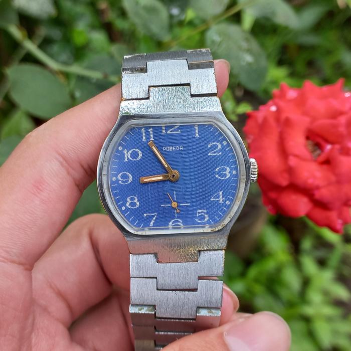 Vintage Pobeda Blue Dial Russian Watch
