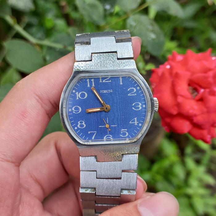 Vintage Pobeda Blue Dial Russian Watch