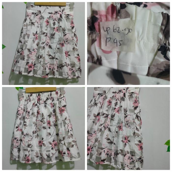 Preloved rok mini bunga putih organza