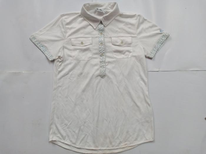 Kaos Poloshirt Wanita Pria Adidas Putih Saku Depan Berkancing Original