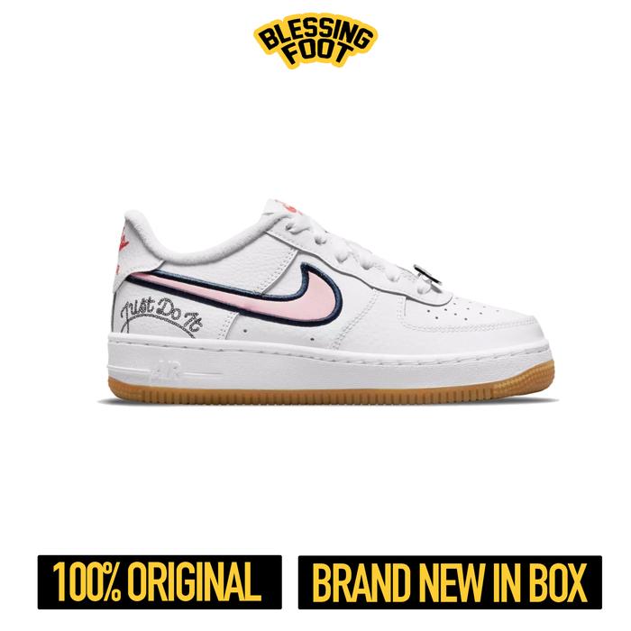 Nike Air Force 1 Lv8 'Just Do It' Pink Glaze / White ORIGINAL BNIB