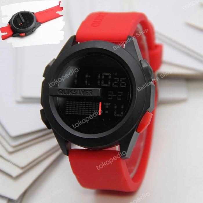 JAM TANGAN PRIA QUIKSILVER DIGITAL RUBBER STRAP MERAH