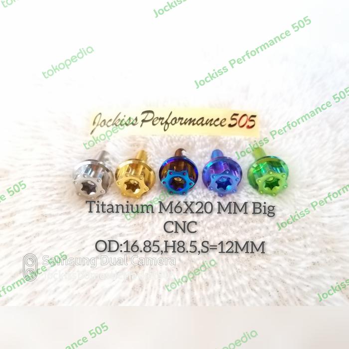 Baut Titanium M6X20 MM Big CNC OD16 Baut 10 Panajng 2 Cm