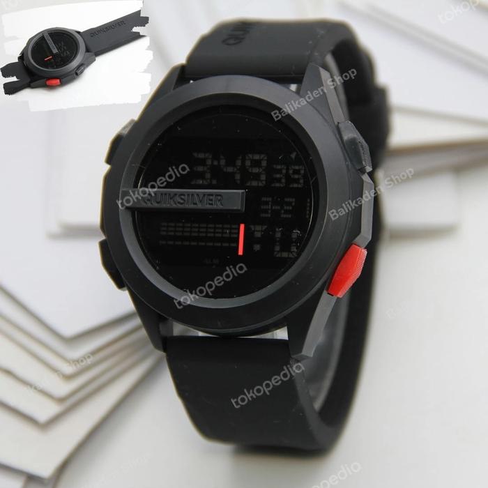 JAM TANGAN PRIA QUIKSILVER DIGITAL RUBBER STRAP HITAM MERAH