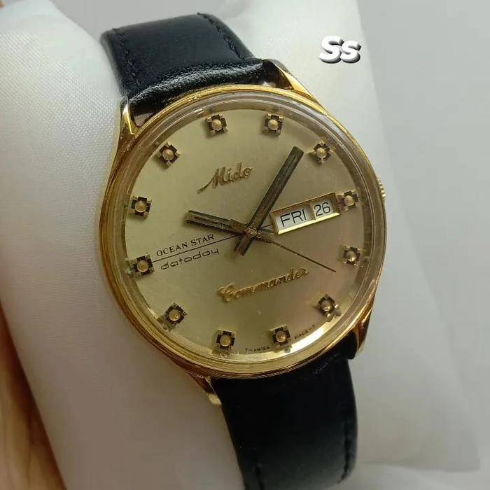 mido commander datoday/jam mido automatic original bekas/seken gold