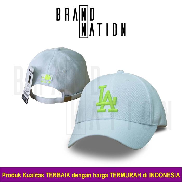 Topi Baseball LA Los Angeles WHITE YELLOW NEON MLB Cap