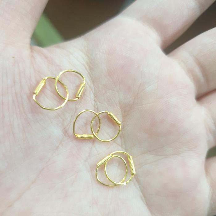 Anting kenip bayi anak emas asli 950 0,5 gram setengah gr 24k 24 karat