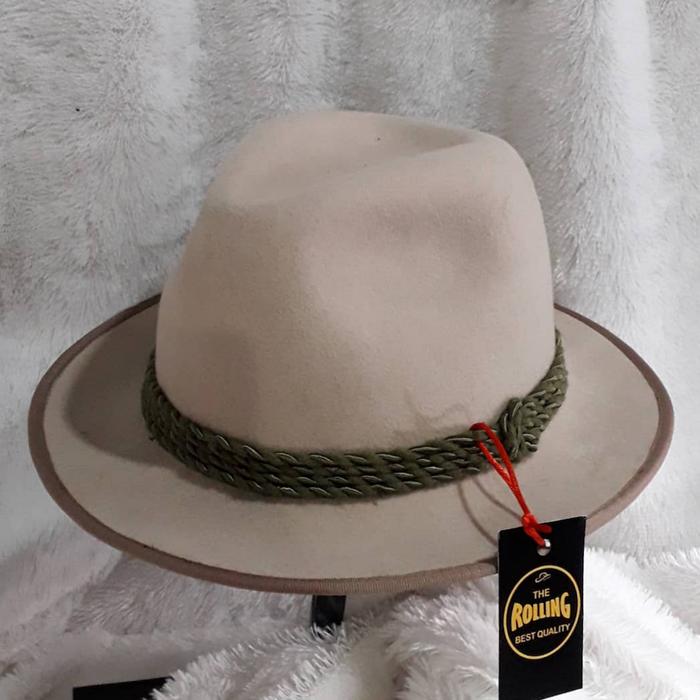 TOPI LAKEN FEDORA ORIGINAL BAHAN WOOL IMPOR