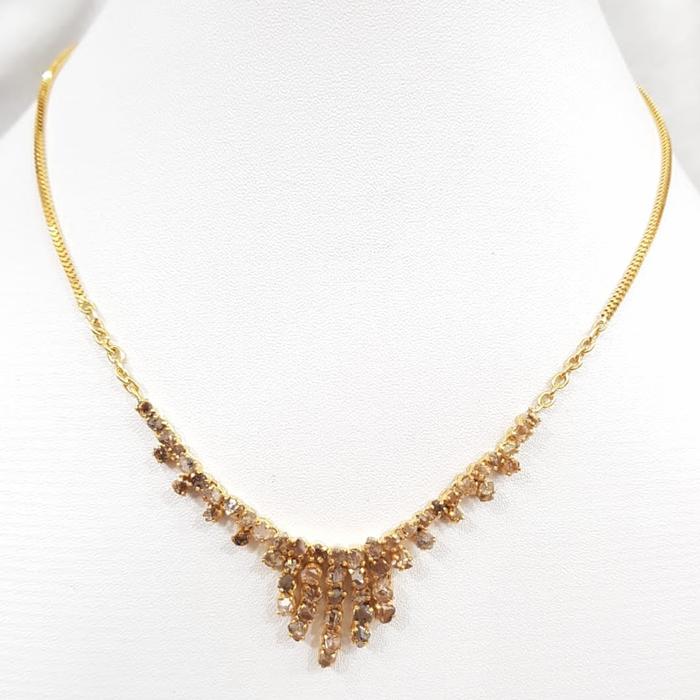 Int184KL57KL kalung emas liontin mata batu intan berlian diamond asli