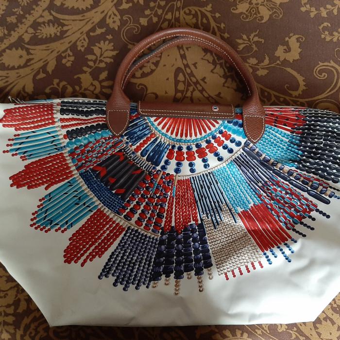 Longchamp lc le pliage collier massai original made in france