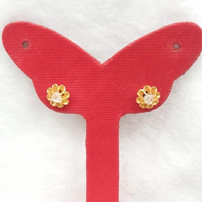 Int202Gw5gw anting giwang permata intan berlian emas kuning asli 20k