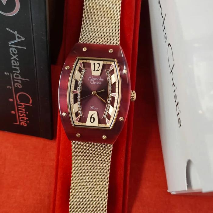 jam tangan analog wanita alexandre christie ac 2778 LH stainless