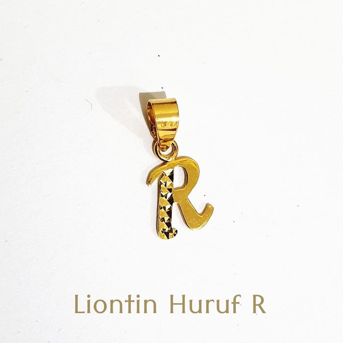 Liontin Huruf R Asli Kadar 875 Kado Istimewa Pendant Mata Kalung 20k