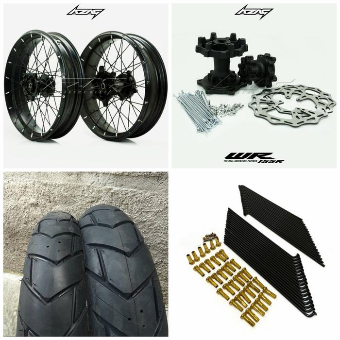 BAN SET SUPERMOTO YAMAHA WR 155 VELG XR ROSSI 17/300-350 BAN FDR