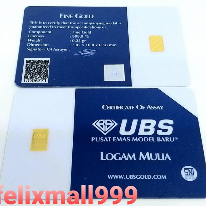 GIFT SERIES UBS 0.25 GR SNI