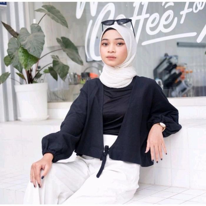 Cardigan Wanita Lengan Balon // Lana Cardigan // Kardigan Outer Crop