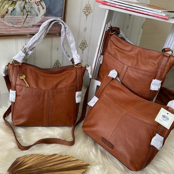 fossil sam shopper brown claret red NWT