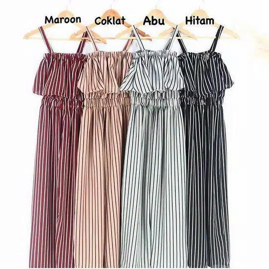 jumsuit jola jum jum salur jumpsuit setelan remaja wanita garis salur
