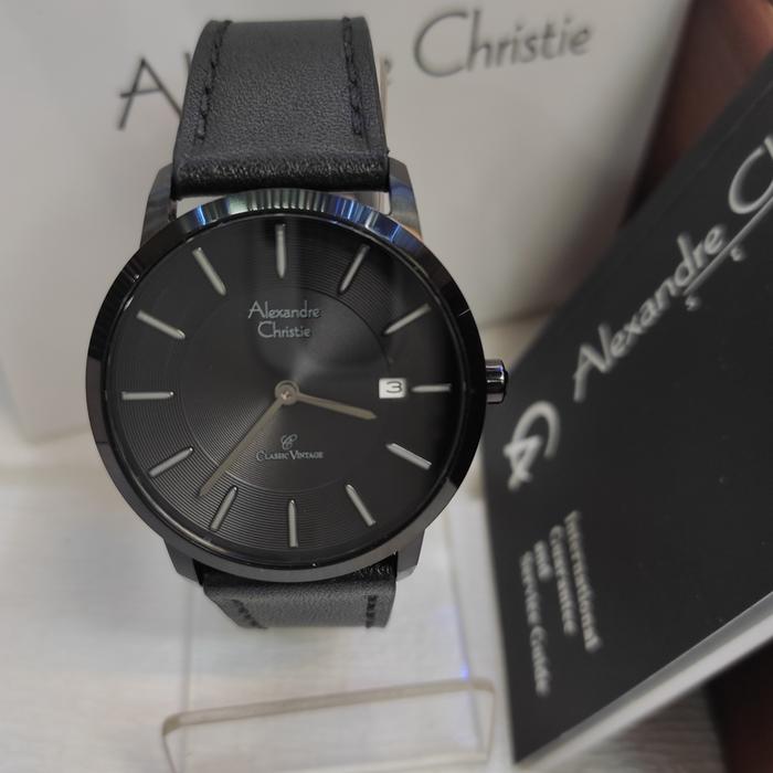 Jam Tangan Analog Pria Alexandre Christie Ac 8653 MD Leather Steel