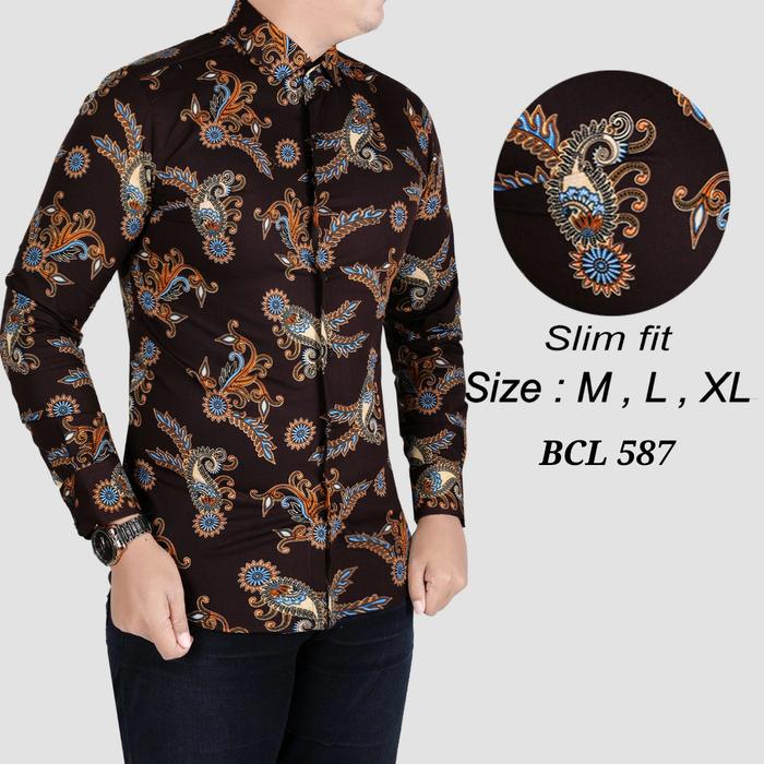 BATIK SOLO / BAJU KEMEJA BATIK PRIA / LENGAN PANJANG COLIN DION BCL