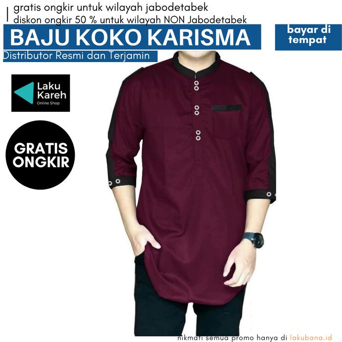 PROMO Baju Koko Karisma - Baju Koko Muslim Lengan 3/4