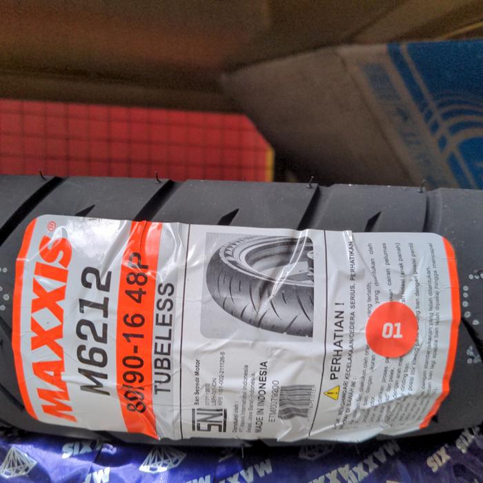 Maxxis 80 90 16 M6212 Tubeles, Velg ring 16 Untuk motor SKYWAVE, NUVO