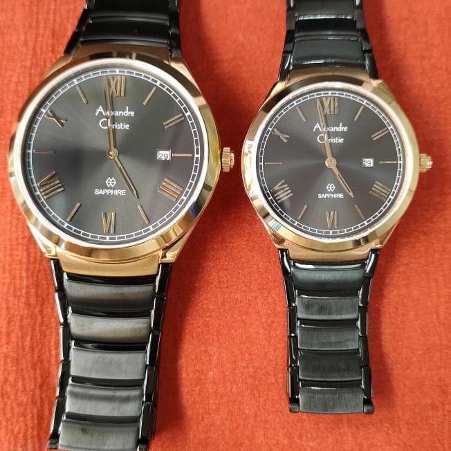 Jam Couple/pasangan Ori Alexandre Christie Ac 8561 MD/LD Steel
