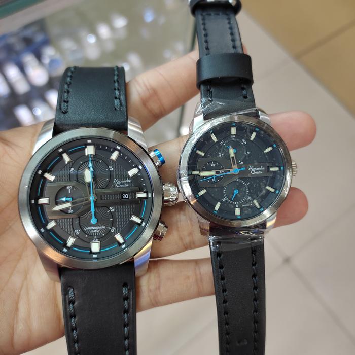 Jam Analog Original Alexandre Christrie Ac 6562 Mc/BF Leather Steel