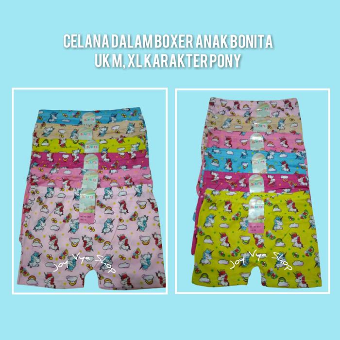 Celana dalam boxer anak perempuan karakter bonita bahan adem