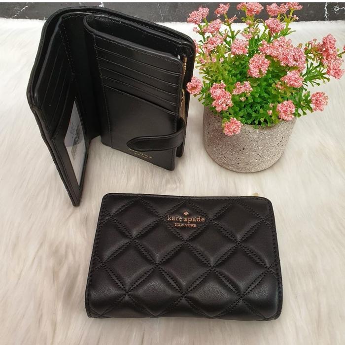 KS Natalia Medium Black Quilted Wallet