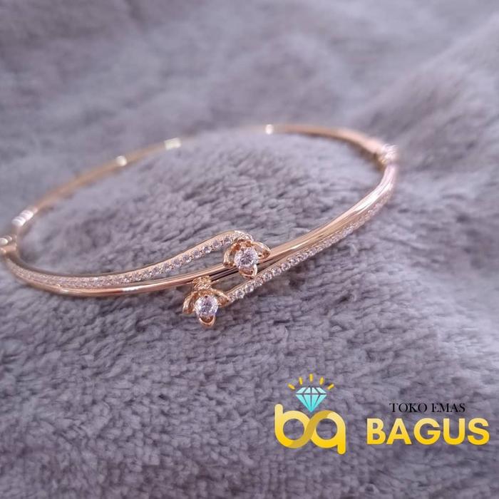 Gelang Oval Emas Asli 375 / Gelang Oval Emas Asli King Halim 06