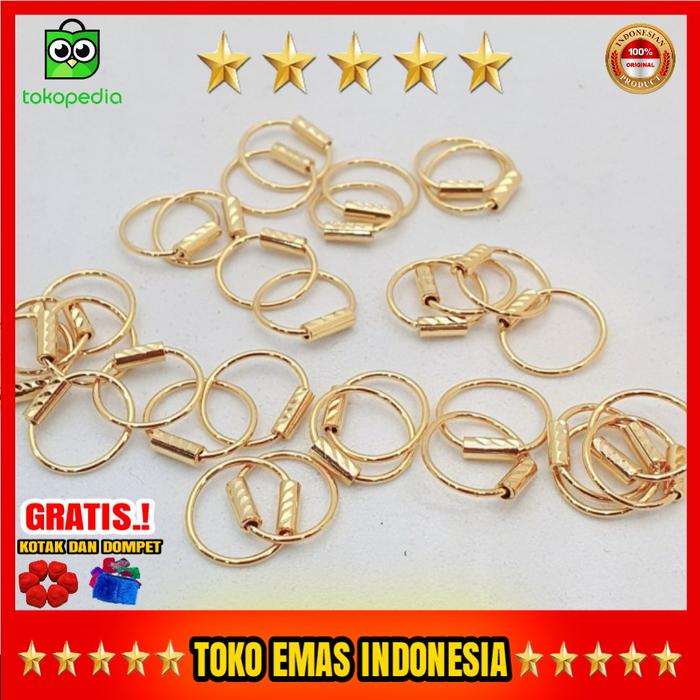anting bayi bulat padat mas asli kadar 375