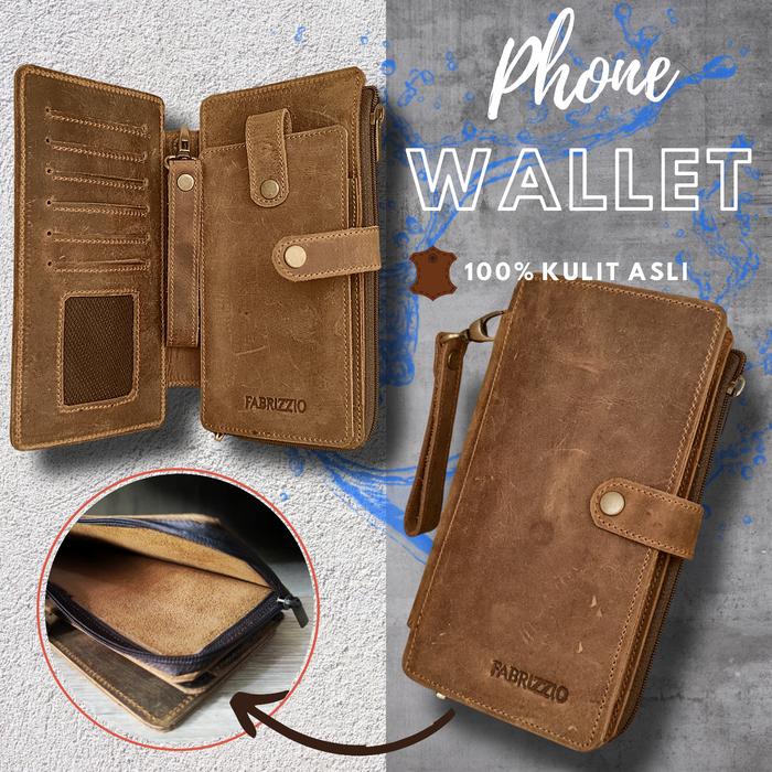 pouch hp dompet hp lipat kulit asli