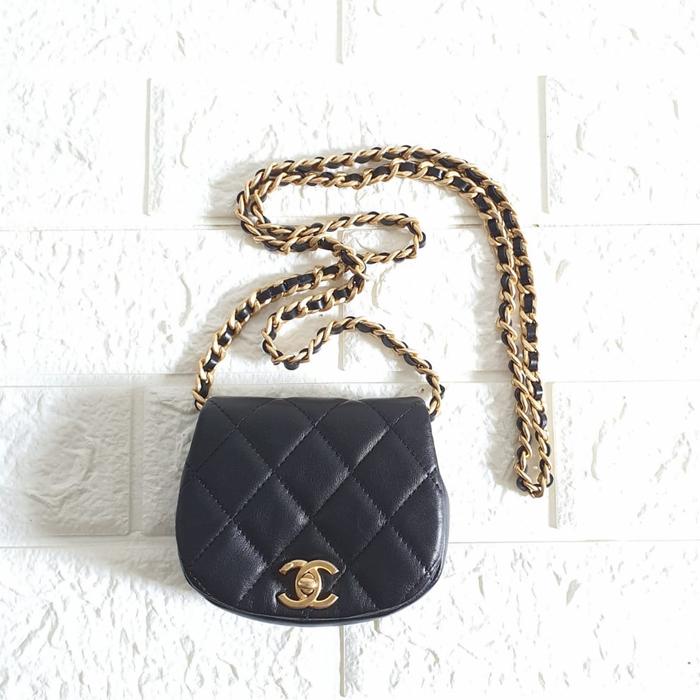 [New] Chanel Mini Flap Black Ghw New