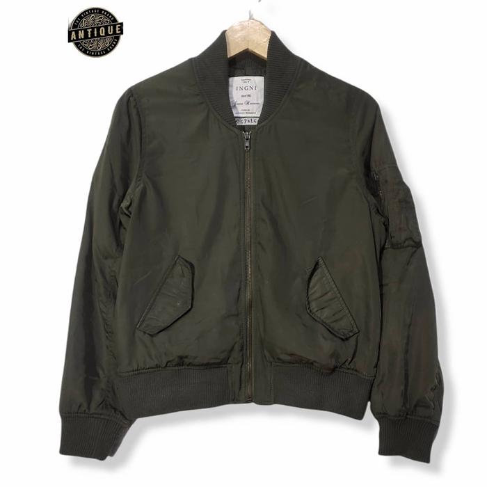 INGNI Bomber Jacket olive Size tag M Women (P57xL50)