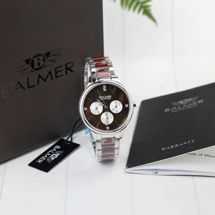 Balmer 8157 jam tangan wanita rantai keramik stainless chronomuntifungsi water resistant Original St