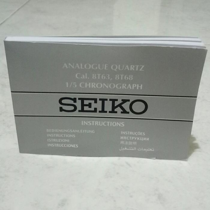 Buku Manual Book Seiko Chrono 8T63 8T68 1/5 Chronograph Original