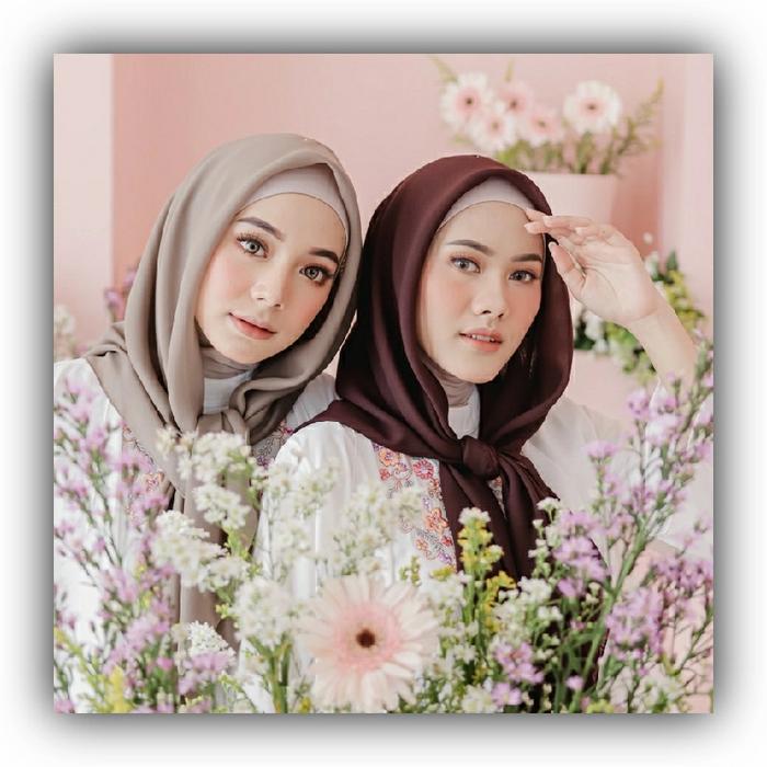 BELLA SQUARE NEW "WARNA PART 2" HIJAB SEGIEMPAT Material Double Hycount Lebih Tebal dari Chiffon Siz