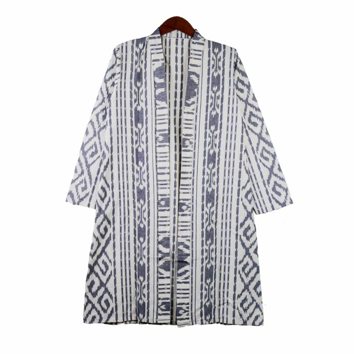 Long Outer Batik Tenun etnik Toraja Putih