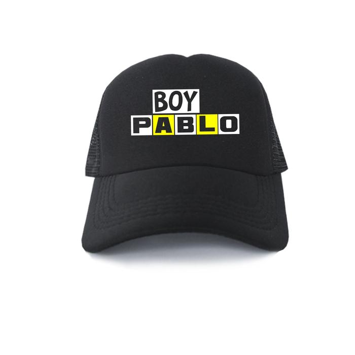 Topi trucker jaring music premium boy pablo logo