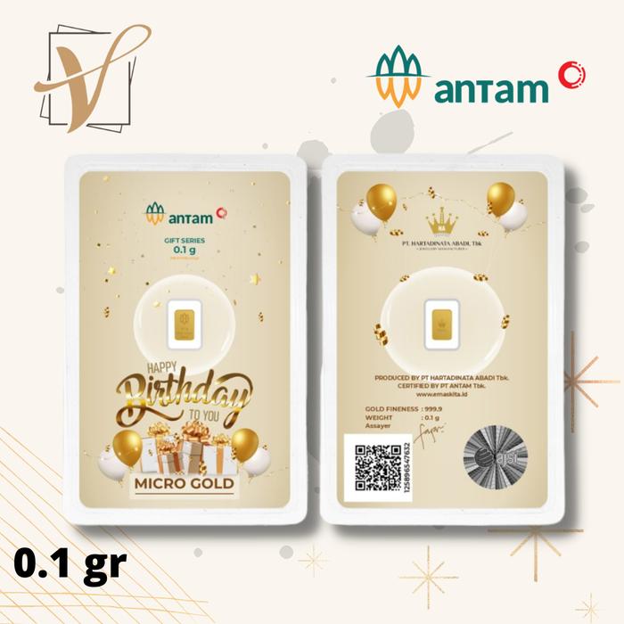 LOGAM MULIA ANTAM HARTADINATA MICRO GOLD 0.1 GRAM BIRTHDAY GOLD