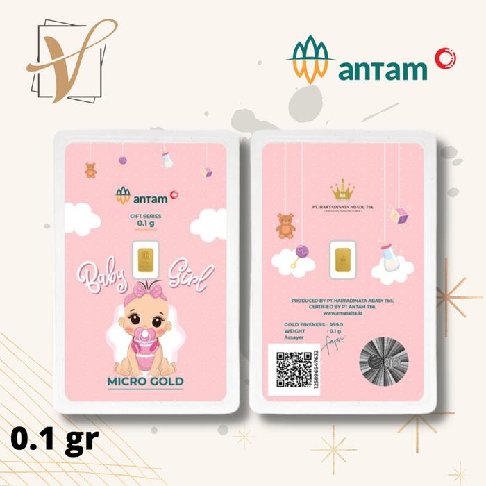 LOGAM MULIA ANTAM HARTADINATA MICRO GOLD 0.1 GRAM BABY GIRL 01
